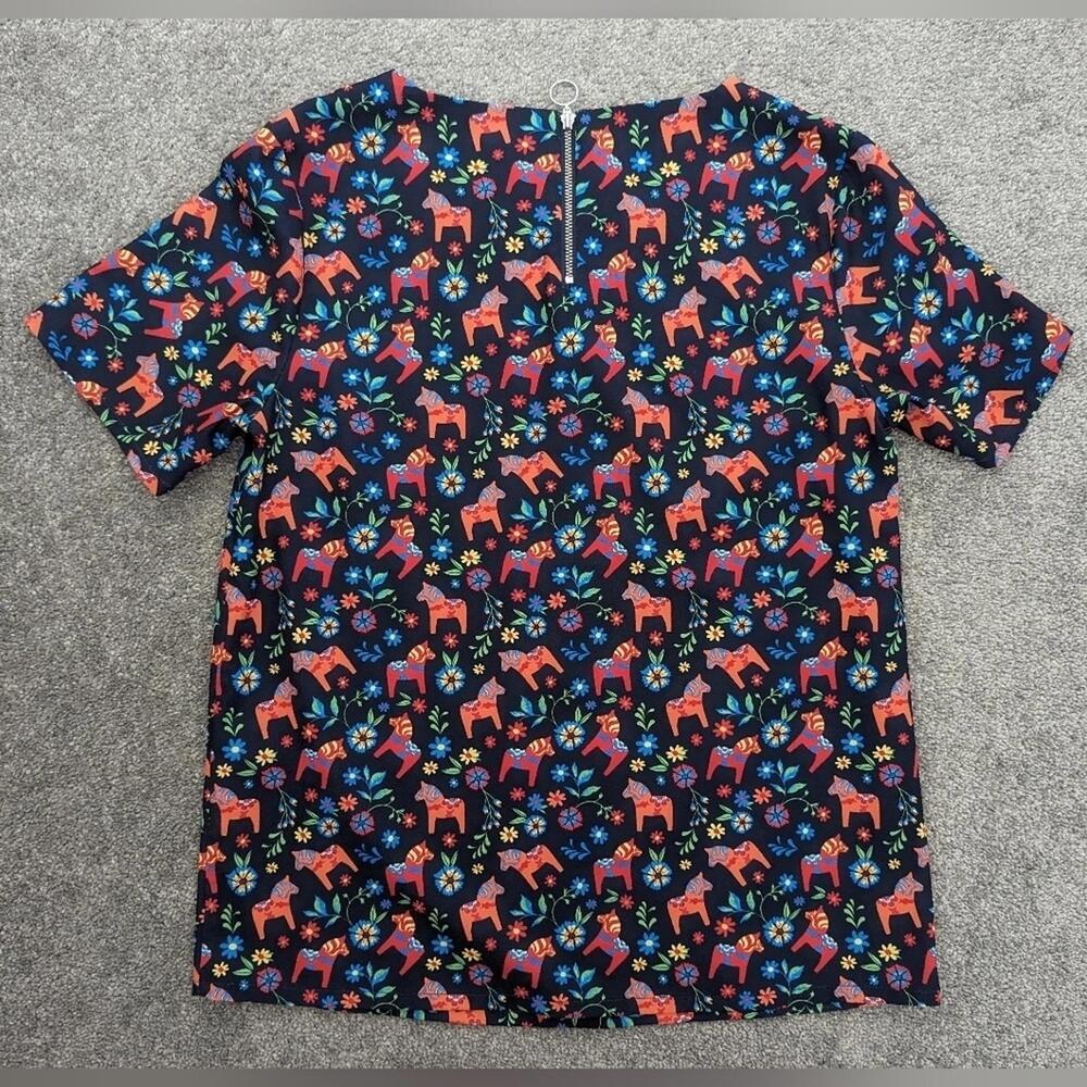 Twik PIÑATA print short sleeve oversized blouse women's small - Picture 6 of 11